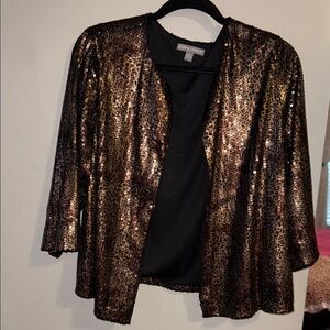 Jessica London Women's Sequin Blazer - Black and Gold